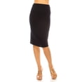 thumbnail image 2 of Women's High Waist Knee Length Pencil Skirt, Techno Crepe Classic Office Style, 2 of 4