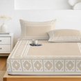 thumbnail image 6 of Twin Sze Fitted Sheet Set - Bohemian Floral Tile 2 Piece Bedding Sets 16" Deep Pocket Fitted Sheet with 1 Pillowcase, Cream Boho Sounthwest Middle Century Brushed Microfiber Hotel Luxury Bed Sheets, 6 of 9