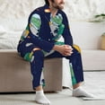 thumbnail image 7 of Sikiie Astronaut Dinosaur and Space Mens Pajama Set, Soft Warm Long Sleeve Sleepwear, Cozy Button-Down Pjs for Men-Small, 7 of 7