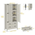 thumbnail image 6 of DWVO 64" Pantry Cabinet with drawers and Adjustable Shelves, Kitchen Storage Cabinet with Doors, White Oak, 6 of 10