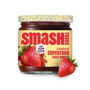 Smash Foods Strawberry Jam | Low-Calorie, AIS1No Sugar Added Keto Jam with Upcycled Fruit & Chia Seeds | Vegan, Paleo Superfood Fruit Spread (1 Jar)