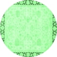 thumbnail image 1 of Ahgly Company Indoor Round Abstract Emerald Green Modern Area Rugs, 3' Round, 1 of 4