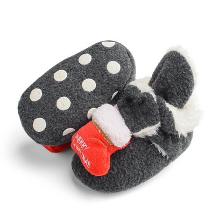 

TOWED22 Sock Shoes Toddler Girls Boys Home Christmas Slippers Warm Cartoon House Slippers For Lined Winter Indoor Shoes Pink