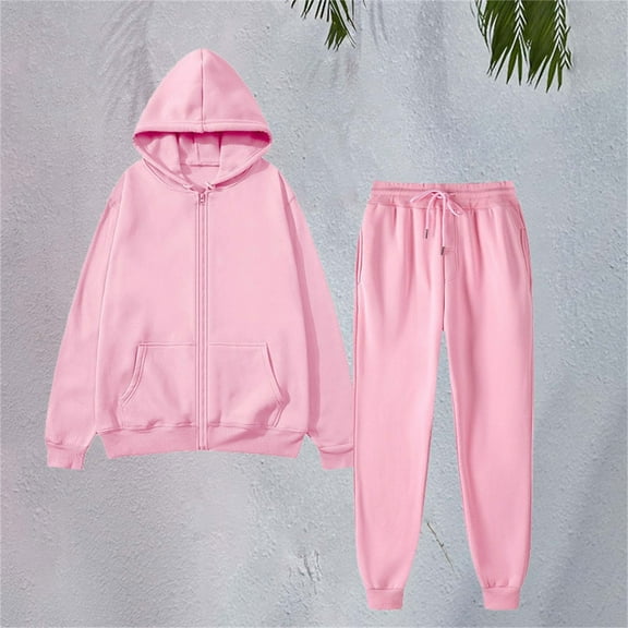 Pyhlmscde Women's Leisure Winter Fleece Plush Suits, 2 Piece Sets for Women, Women Fall Clothes, Loungewear Sets Woman