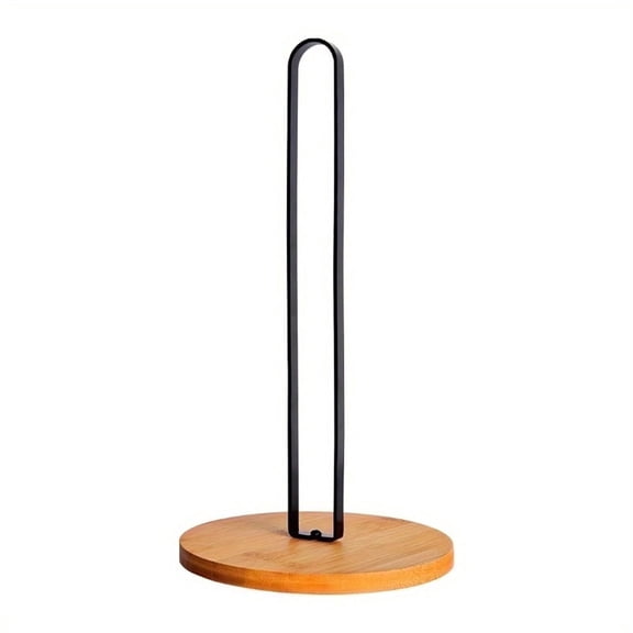 jQMUHLC Wooden Paper Towel Holder Countertop Kitchen Towel Holder Free Standing with Non-Slip Base,Minimalist Modern Style for Bathroom,Kitchen, Living Room,Office
