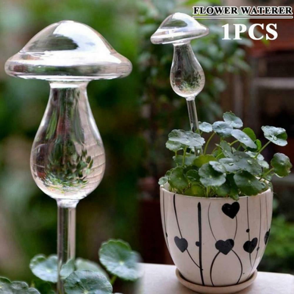 Mushroom Automatic Watering Bulbs Clear Plant Waterer Watering Globes 3 Pcs Self Watering Plant Glass SJUN Plant Watering Devices Plants Lazy Flower Watering Device