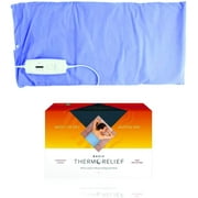 Electric Heating Pad for Back Pain and Cramps by ThermoRelief - Large Moist Heat/Dry Blanket with Auto Shut Off - 24" x 12"