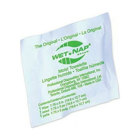 Wet-Nap Premoistened Towelettes 5 x 7 3/4, White, 100/Pack, 10 Packs/Carton