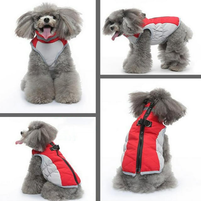 SIfdSeng Pet Clothes for Medium Dogs Winter Winter Cotton Padded Dog Clothes Chest Back Zipper Jacket Pet Clothes Chest Back Traction Set Pet Clothes for Large Dogs Girl Dog Shirts for Small Dogs Girl