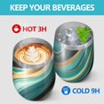 thumbnail image 4 of 12oz Stemless Wine Tumblers Blue and Gold Marble Glitter Streaks Pattern Vacuum Insulated Stainless Steel Travel Tumbler Cups Mug with Lid and Straw for Champaign,Cocktail,Beer with Cleaning Brush, 4 of 5