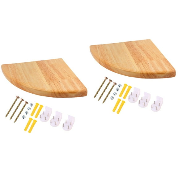 2 Pack Corner Shelf Wall Mount Floating Shelves Shelving Unit Stick Khaki