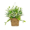 thumbnail image 2 of YOHAVEN White Berry Flower Wreath, Spring Summer Door Hanging Basket Home Decoration for Wall Fireplace Wedding Outdoor Seasonal Decor, 2 of 9
