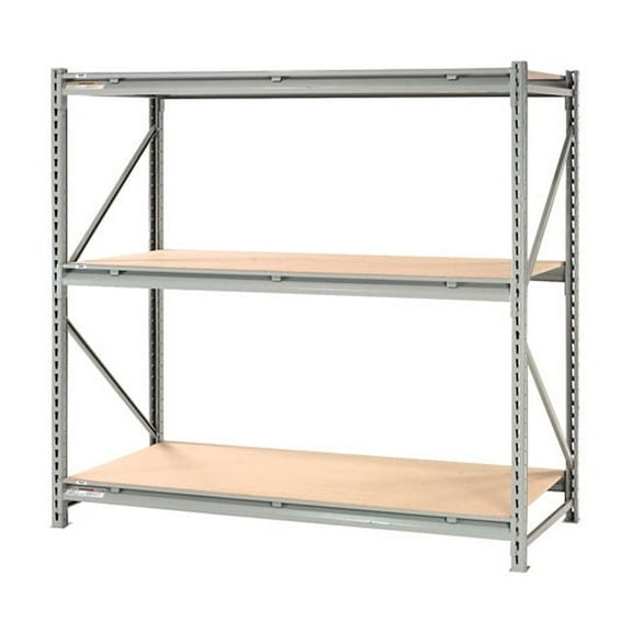 Record Storage Rack with 28 Boxes, 60"W x 18"D x 72"H, Gray