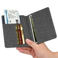thumbnail image 4 of Fabric Passport Holder Cover, Fintie RFID Blocking Passport Case Travel Wallet, Denim Charcoal, 4 of 7