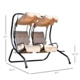 thumbnail image 3 of Heavy-Duty Metal Swing Chair 2 Separated Seater Hammock W/ Canopy & Cushions, 3 of 10