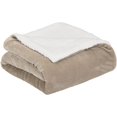 thumbnail image 2 of Soft Micromink Sherpa Blanket - Throw, Taupe, 2 of 7