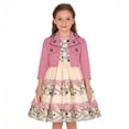 thumbnail image 1 of FYDUU Robes d'Été pour Filles Robe Formelle pour Filles Élégante Sans Manches Robe Soleil et Veste à Manches Longues pour Spectacle Tenue de Fête 9-10 Ans, 1 of 7