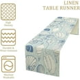 thumbnail image 4 of Seashell Table Runner, Vintage Blue Coastal Corals Sea Beach Sealife Theme Dinner Runner for Home Kitchen Dining Table Decoration 13"x108", 4 of 6