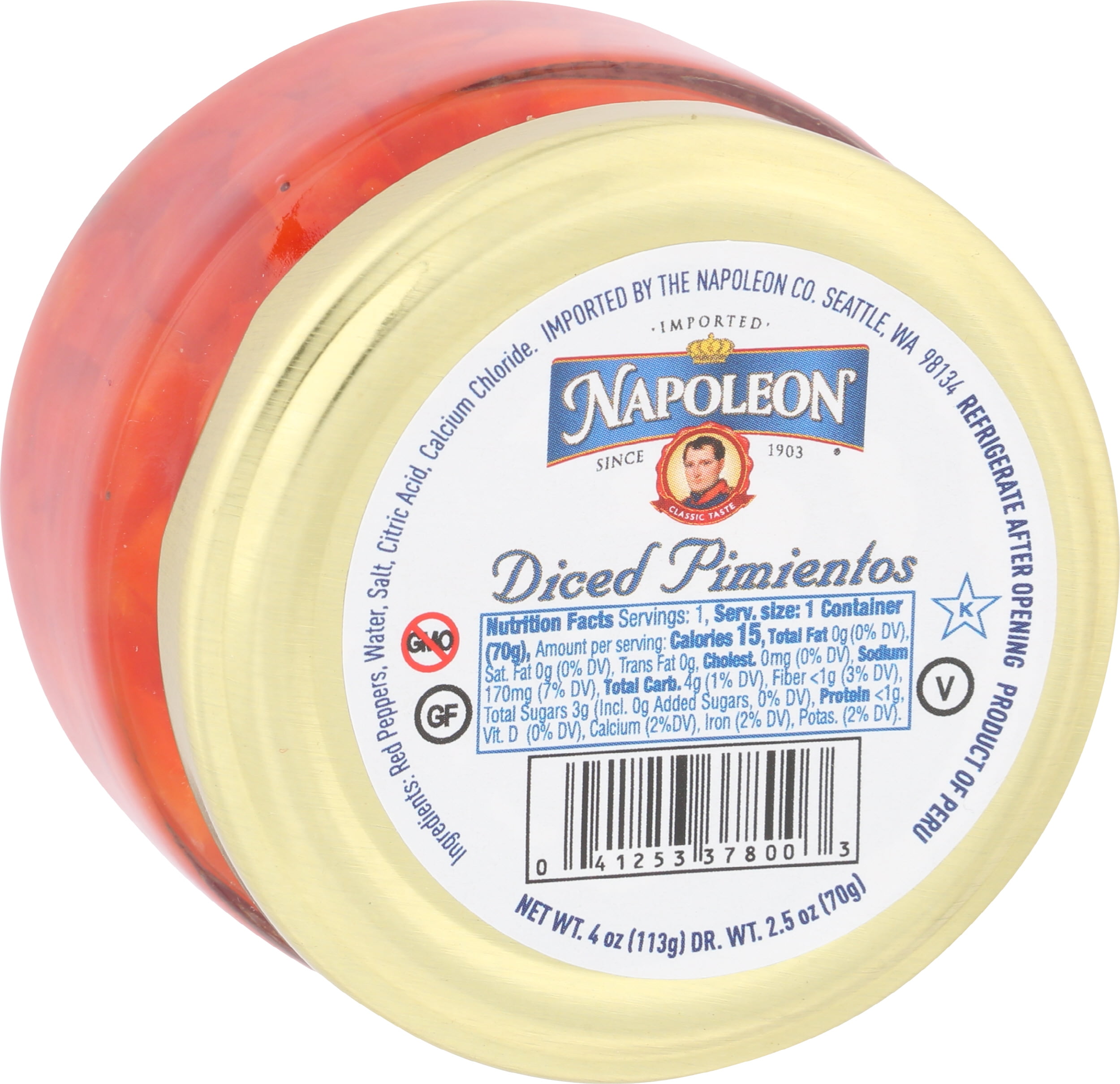 (Pack of 12), Napoleon Diced Pimientos, 4 oz