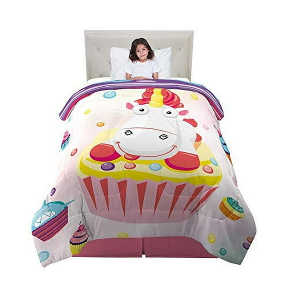 Franco Kids Bedding Super Soft Reversible Comforter, Twin/Full Size 72" x 86", Fluffy Unicorn