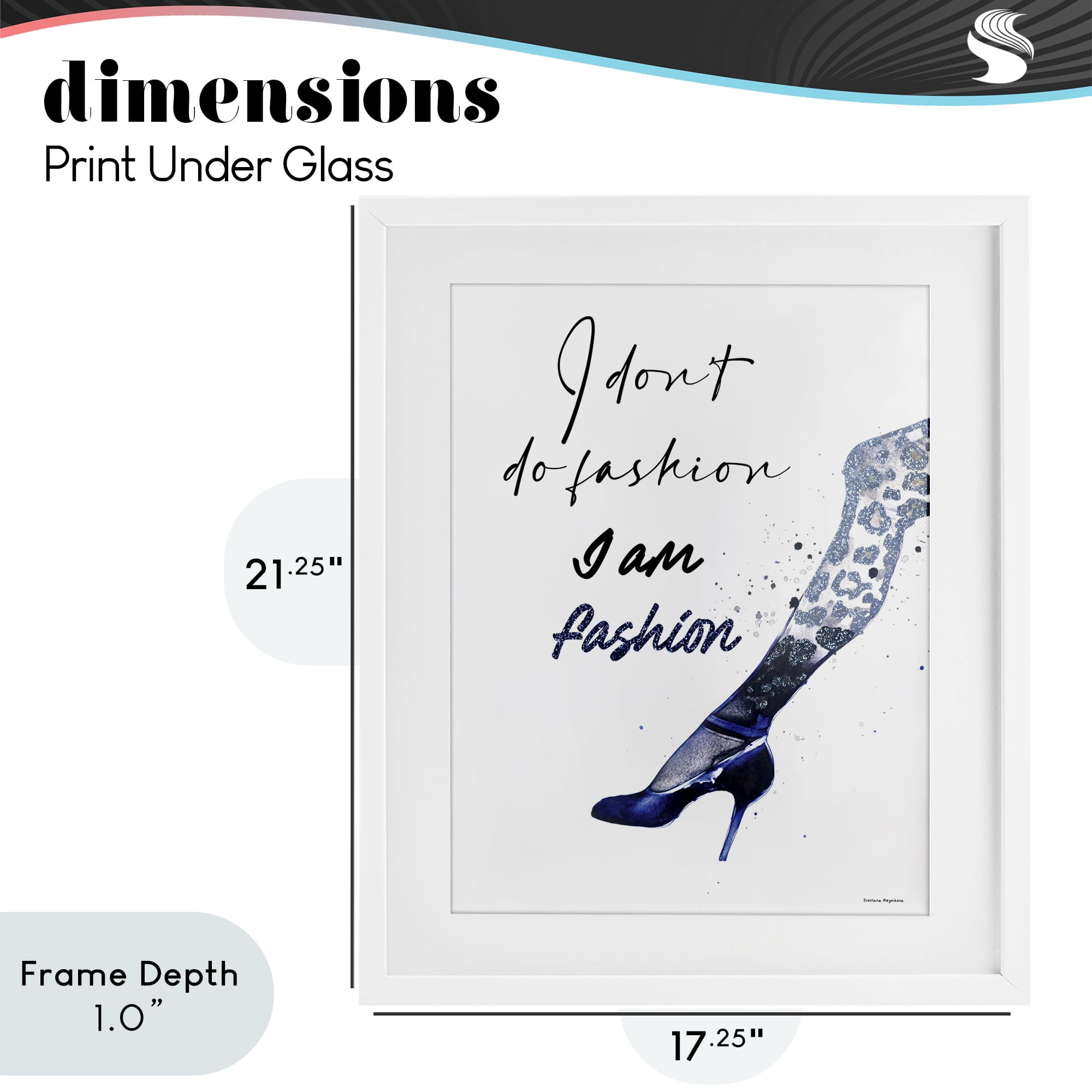 Stupell Industries Trendy I Am Fashion White Framed Print Under Glass, design by Svetlana Aleynikova