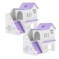 thumbnail image 1 of 2 Sets Guinea Pig Hideout House Multi-chamber Hut Hamster Hideout Villa With Ramp, 1 of 9