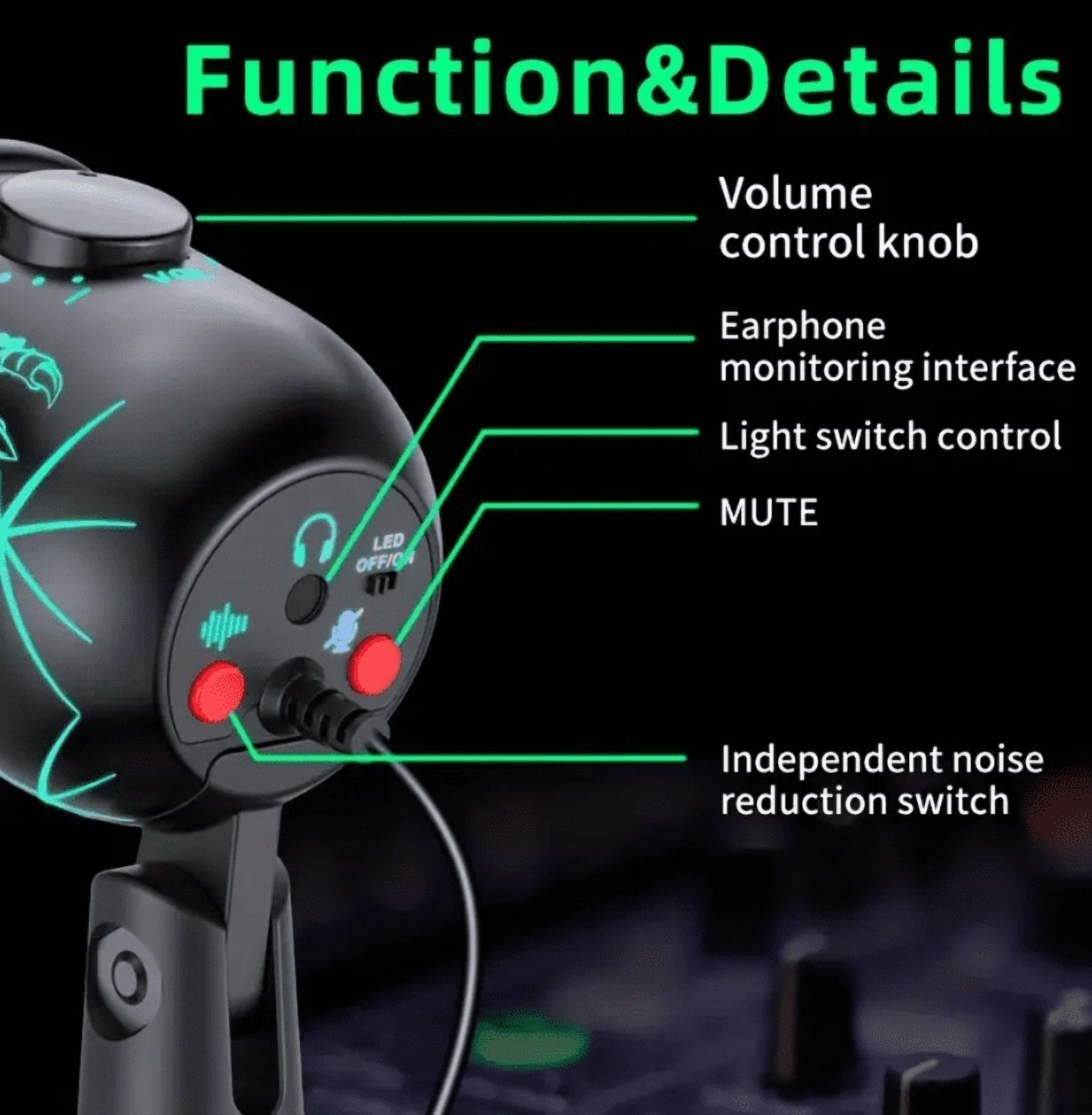 2 x Gaming Microphone USB Computer for PC Mac PS4/5 Condenser Podcast RGB