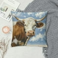 thumbnail image 2 of Cow Graphic Decorative Cushion Throw Pillow Cover for Home Couch Living Room Bed Sofa - High-Quality Printed 1PC 18x18in, 2 of 5