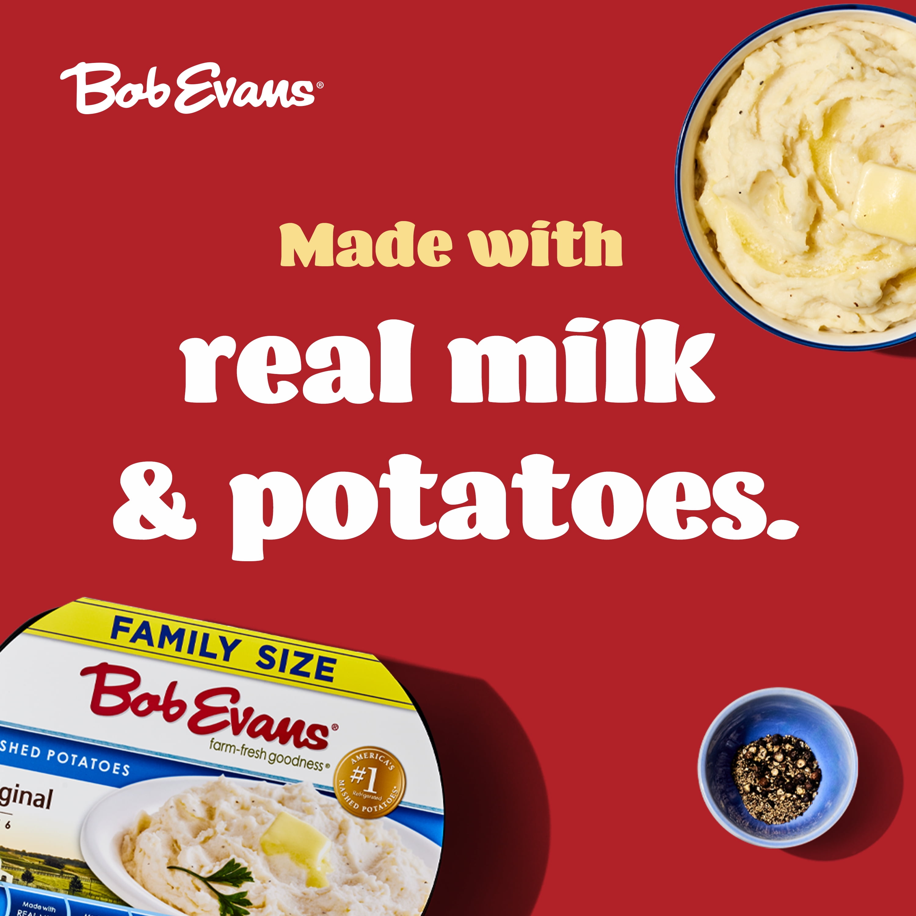 Bob Evans Gluten-Free Family Size Original Mashed Potatoes, 32 oz Tray