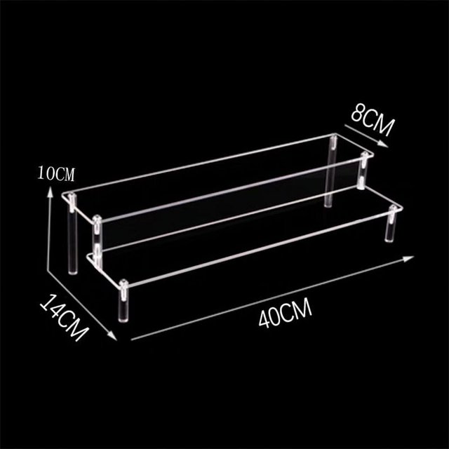 Estante de escalera de acrílico para adornos de escritorio hechos a mano, estante de almacenamiento de muñecas Bubble Mart, estante de exhibición de joyas con caja ciega