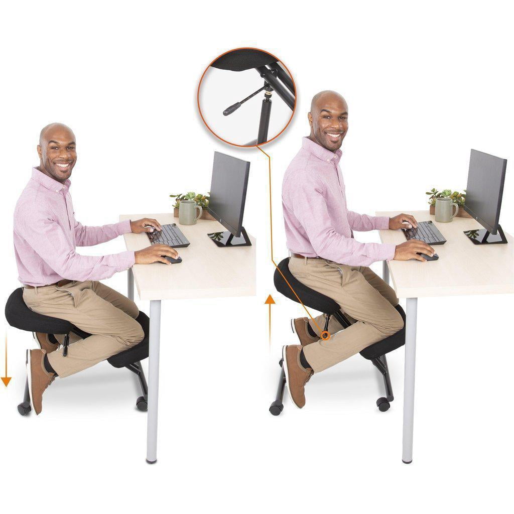ProErgo Pneumatic Ergonomic Kneeling Chair | Fully Adjustable Mobile Office Seating | Improve Posture to Relieve Neck & Back Pain | Easy Assembly | Use in Home, Office, or Classroom