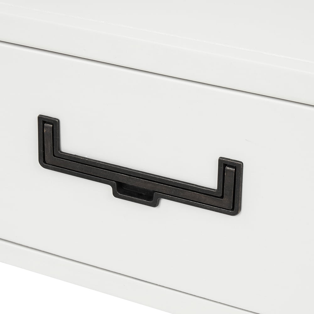 Lowestbest 36" Farmhouse Console Table, Solid Wood Sofa Table with Two Bottom Drawers, Narrow Side Cabinet for Entryway, White Lowestbest 36" Farmhouse Console Table, Solid Wood Sofa Table with Two Bottom Drawers, Narrow Side Cabinet for Entryway, White