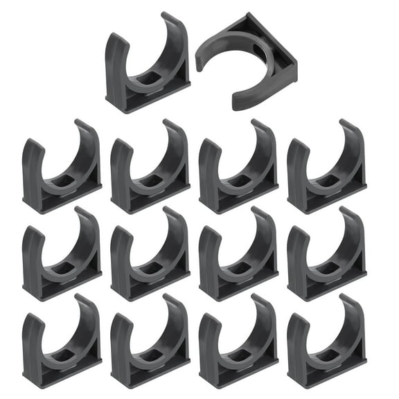 16 Pack Water Pipe Clamps Clips, U-Shaped Tubing Hose Buckles, Irrigation Tube Holder for 32mm OD for TV Trays Tube Hose Hanger Support Tubing, Gray