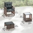 thumbnail image 3 of Outsunny 5 Piece Patio Furniture Set with Ottomans Cushions, Brown/Dark Grey, 3 of 10