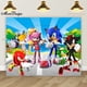 thumbnail image 3 of Banner de cumpleaños de Sonic para niños, fiesta de niños, fotografía de fondo, decoración de dibujos animados, fondo de tela de poliéster y vinilo, 3 of 5