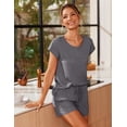 thumbnail image 4 of Ekouaer Women 2 Piece Pajamas Set Short Sleeve Comfy Lounge Set Round Neck Tops and Shorts Pjs with Pockets, 4 of 5