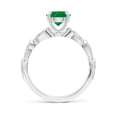 thumbnail image 2 of ANGARA Natural Nature Inspired 1.2 ct Emerald & Diamond Filigree Ring in 14K White Gold for Women (Size-7mm) | May Birthstone, Birthday, Anniversary, Jewelry Gift for Women | Natural Emerald Ring, 2 of 10