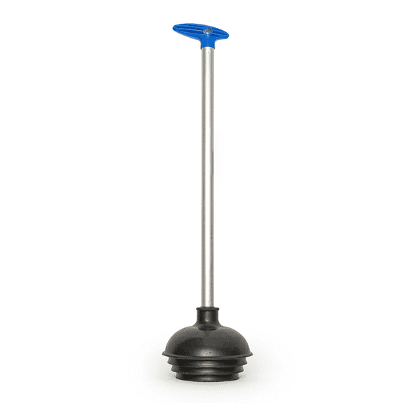 Plungers for Bathroom Heavy Duty, Heavy-Duty Toilet Bowl Plunger with Aluminum Handle, Bathroom Necessity , Silver-Black, 1-Pack 