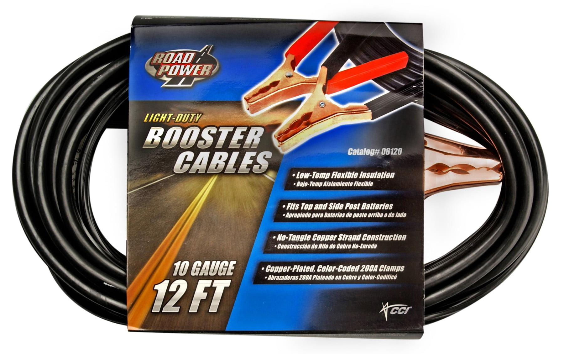 Coleman Cable 81208808 12' 10 Gauge Booster Cable With 200 Amp Clamps