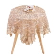 thumbnail image 2 of Flower Lace Tablecloth, Small Table Cloth, Embroidered Coffee Table Cover, Bedside Table Dresser Scarf Doily Home Nightstand Tabletop Decoration, 2 of 3