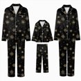 thumbnail image 6 of NOLDARES Family Christmas Pajamas Matching Sets Button Down Xmas Pjs Sets Holiday Sleepwear Long Sleeve Nightwear,A510-Black, 6 of 9
