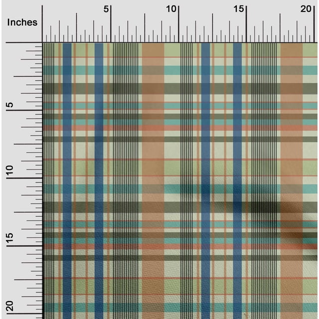 oneOone Cotton Poplin Fabric Madras Check Print Sewing Fabric BTY 42 Inch Wide