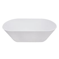 Kingston Brass VRTRS673123 67-Inch Solid Surface Oval Double Ended Freestanding Tub with Drain in Matte White