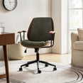thumbnail image 3 of Ergonomic Adjustable Swivel Office Chair with Solid Wood Backrest and Premium Comfort Navy Cushion for Home Workplace, 3 of 7