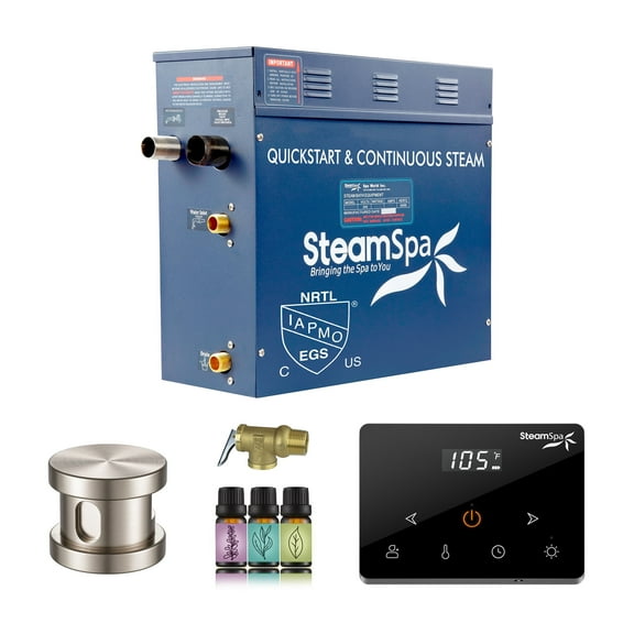 Oasis Series 4500-Watts Steam Generator with Continuous Steam Plus Fully Wireless Handheld Control in Brushed Nickel