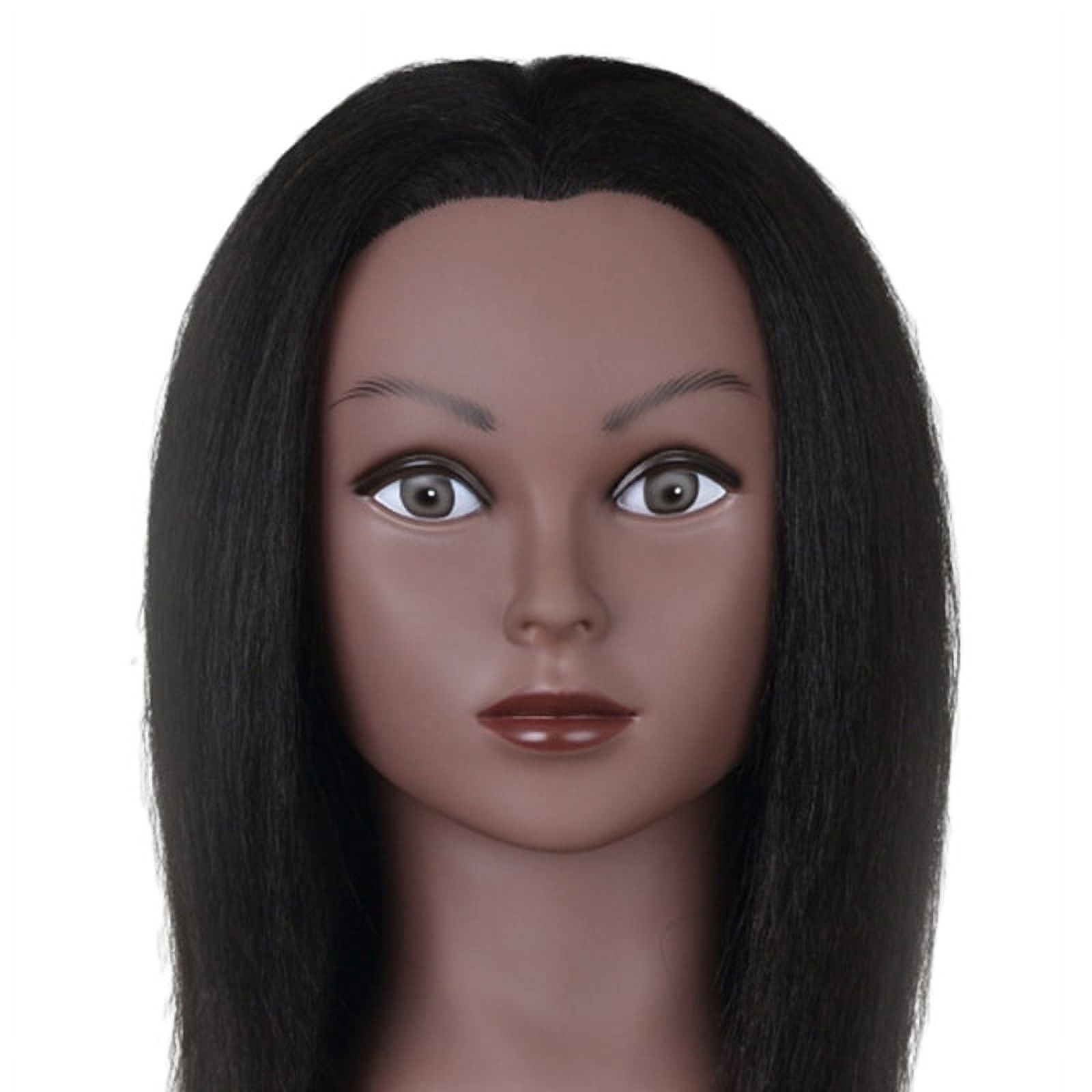 Hair Styling Practice Doll Afro Training Mannequin Head with Clamp, Real , Thick, Can Perm, Bleach, Cut And Blow - 14in