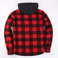 thumbnail image 3 of TANSILING Men's Hooded Flannel Shirt Jacket Fleece Lined Plaid Warm Casual Coat, 3 of 6
