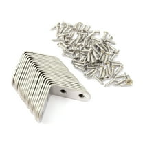 Raindrops L-Shaped Flat Bracket Stainless Steel 20 Pcs Brackets with 80 Pcs Screws Silver