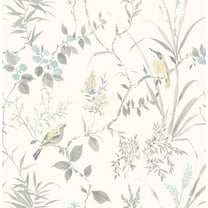 Chesapeake Imperial Garden Grey Botanical Unpasted Non Woven Wallpaper, 20.5-in by 33-ft, 56.4 sq. ft.