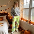 thumbnail image 4 of QWKLEAJ Halloween Pajama Pants Women Flannel Sleepwear Lounge Pants Loose Fit Elastic Waist Sleep Pants Holiday Party Casual Trousers Cute Pumpkin Ghost Print Nightwear, 4 of 6
